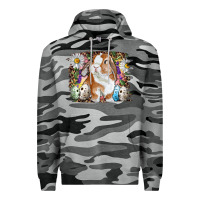 Slate Camo Easter Bunny With Quail Eggs And Daisy Premium Hoodie - RanaPortraitStore
