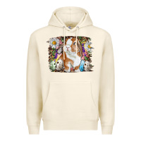 Tofu Easter Bunny With Quail Eggs And Daisy Premium Hoodie - RanaPortraitStore