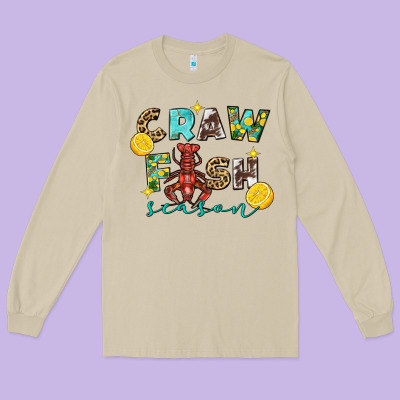 Crawfish Season 2 Long Sleeve Tee Designed By Fadigitalartstudio