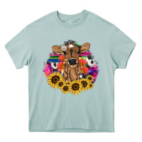 Arona Baby Cow flower Heavy Core Tee - HowdyJamesFarm