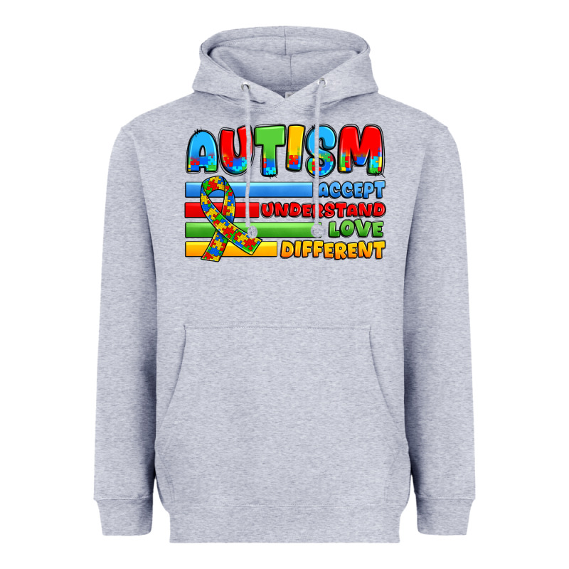 Autism Accept Understand Love Different Heavyweight Hoodie by JahusDesignShop | Teevron