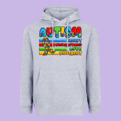Autism Accept Understand Love Different Heavyweight Hoodie Designed By Jahusdesignshop