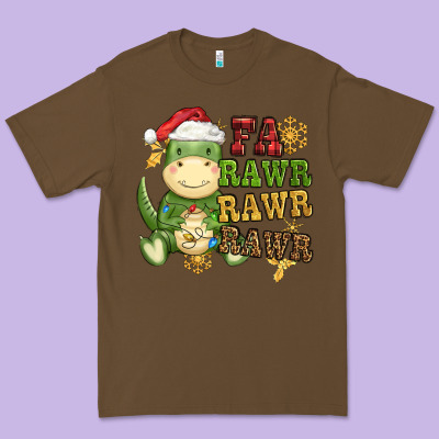 Watercolor T Rex Fa Rawr Rawr Rawr Christmas Premium Tee Designed By Cowgirlartshop