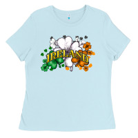 Baby Blue St. Patrick's Ireland flag Ladies Tee - HowdyJamesFarm