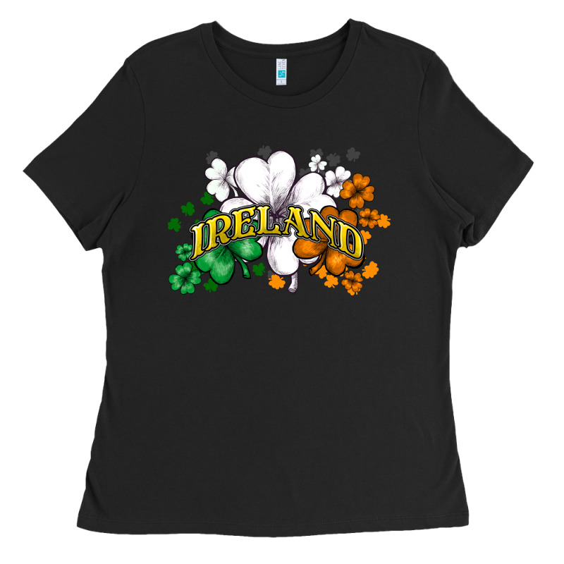 St. Patrick's Ireland Flag Ladies Tee by HowdyJamesFarm | Teevron