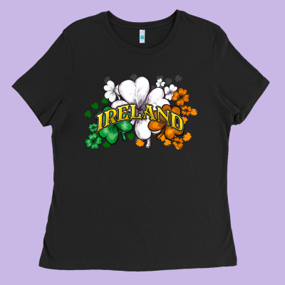 St. Patrick's Ireland Flag Ladies Tee Designed By Howdyjamesfarm