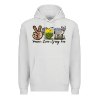 Dove Grey Peace Love Gray Fox Premium Hoodie - LillyAllenDesigns