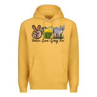 Peace Love Gray Fox Premium Hoodie | Teevron