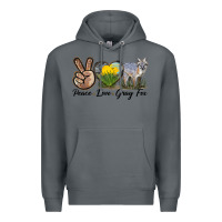 Rock Peace Love Gray Fox Premium Hoodie - LillyAllenDesigns