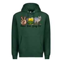 Sports Green Peace Love Gray Fox Premium Hoodie - LillyAllenDesigns