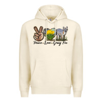 Tofu Peace Love Gray Fox Premium Hoodie - LillyAllenDesigns