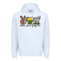 White Peace Love Gray Fox Premium Hoodie - LillyAllenDesigns