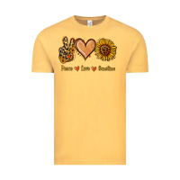 Vintage Mustard Peace Love Sunshine Vintage Tee - Jasminsmagicworld