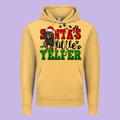 Santa's Little Yelper Vintage Hoodie Designed By Fadigitalartstudio