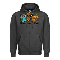Charcoal Heather peace love jesus Zipper Hoodie - AdoDesignShop