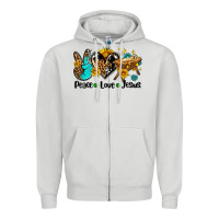 Dove Grey peace love jesus Zipper Hoodie - AdoDesignShop