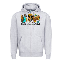 Peace Love Jesus Zipper Hoodie | Teevron