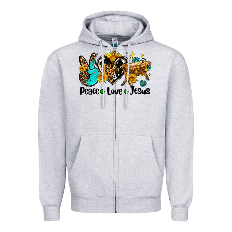 Peace Love Jesus Zipper Hoodie by AdoDesignShop | Teevron