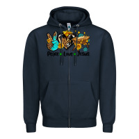 Navy peace love jesus Zipper Hoodie - AdoDesignShop