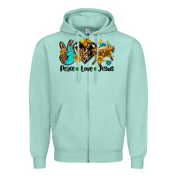 Seafoam peace love jesus Zipper Hoodie - AdoDesignShop