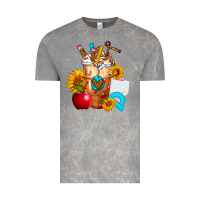Cloud Rock teacher cold drink frappe with sunflowers Vintage Tee - FaDigitalArtStudio