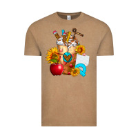 Vintage Coffee teacher cold drink frappe with sunflowers Vintage Tee - FaDigitalArtStudio