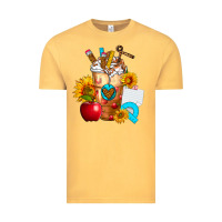 Vintage Mustard teacher cold drink frappe with sunflowers Vintage Tee - FaDigitalArtStudio