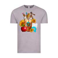Vintage Zinc teacher cold drink frappe with sunflowers Vintage Tee - FaDigitalArtStudio