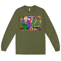 Army Green christmas louisiana mardi gras trees Long Sleeve Tee - FaDigitalArtStudio