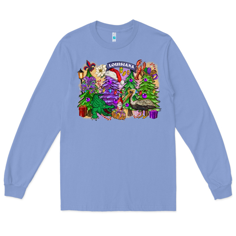 Christmas Louisiana Mardi Gras Trees Long Sleeve Tee by FaDigitalArtStudio | Teevron