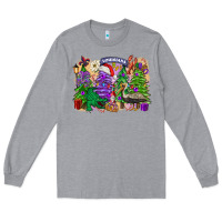 Heather Grey christmas louisiana mardi gras trees Long Sleeve Tee - FaDigitalArtStudio