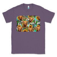 Lavender highland cow western background Classic Tee - Jasminsmagicworld