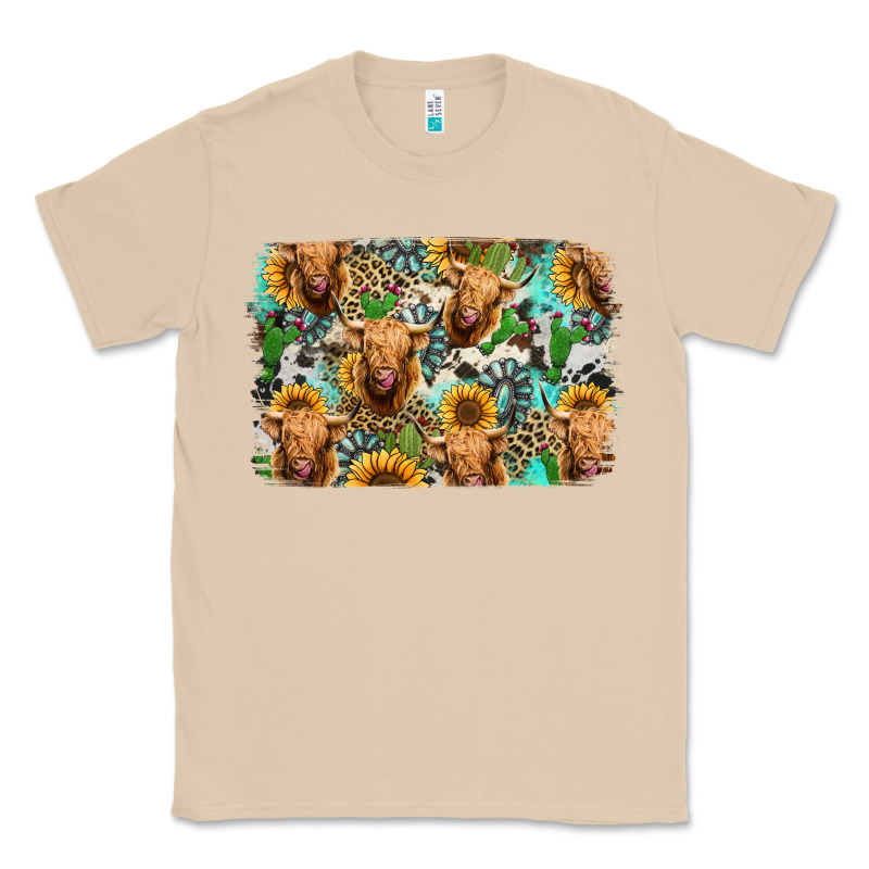 Highland Cow Western Background Classic Tee by Jasminsmagicworld | Teevron