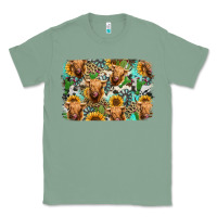 Sage highland cow western background Classic Tee - Jasminsmagicworld