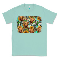 Seafoam highland cow western background Classic Tee - Jasminsmagicworld