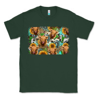 Sports Green highland cow western background Classic Tee - Jasminsmagicworld
