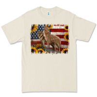 Bone American Wolves with Sunflower Background Png Premium Tee - Jasminsmagicworld