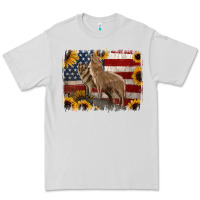 Dove Grey American Wolves with Sunflower Background Png Premium Tee - Jasminsmagicworld