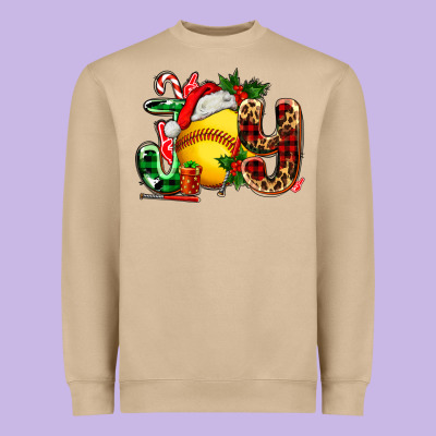 Joy With Softball Heavyweight Sweatshirt Designed By Adodesignshop