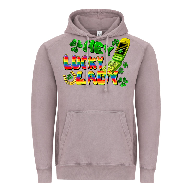 Hey Lucky Lady Flip Phone Vintage Hoodie by FaDigitalArtStudio | Teevron