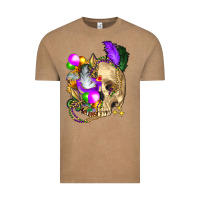 Vintage Coffee mardi gras skull Vintage Tee - FaDigitalArtStudio
