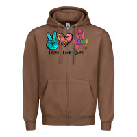 Chestnut peace love  cure Zipper Hoodie - AdoDesignShop