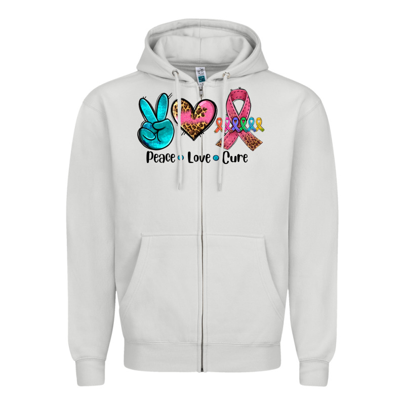 Peace Love  Cure Zipper Hoodie by AdoDesignShop | Teevron