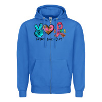True Royal peace love  cure Zipper Hoodie - AdoDesignShop