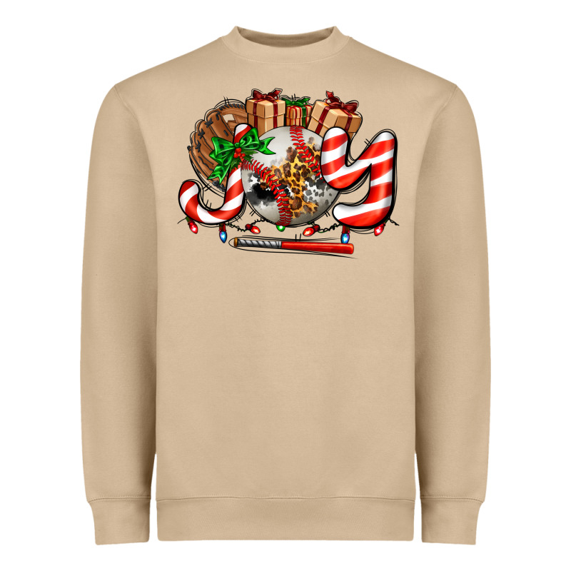 Joy With Baseball And Christmas Gift And Candies Heavyweight Sweatshirt by AdoDesignShop | Teevron