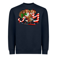 Navy joy with baseball and christmas gift and candies Heavyweight Sweatshirt - AdoDesignShop