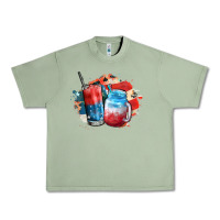 Oil Green Red white and blue slushy cocktail Urban Heavy Tee - FaDigitalArtStudio