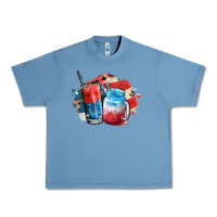 Pebble Blue Red white and blue slushy cocktail Urban Heavy Tee - FaDigitalArtStudio