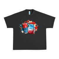 Pigment Black Red white and blue slushy cocktail Urban Heavy Tee - FaDigitalArtStudio