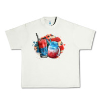 Pistachio Red white and blue slushy cocktail Urban Heavy Tee - FaDigitalArtStudio